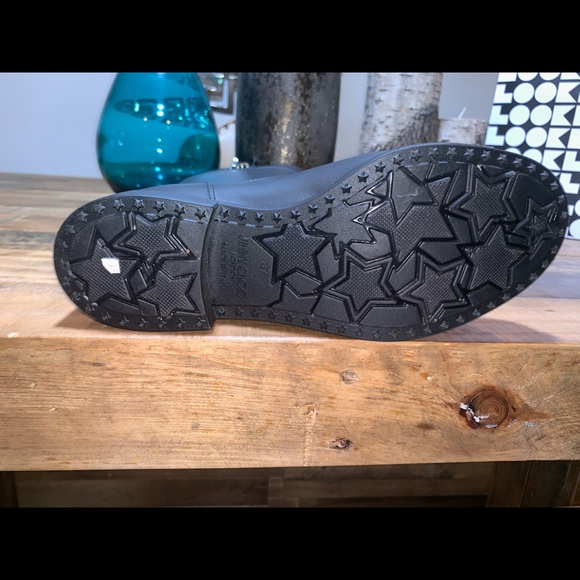 New Jimmy Choo Edith Flat Matt & Shiny Rain Boots - Picture 8 of 8